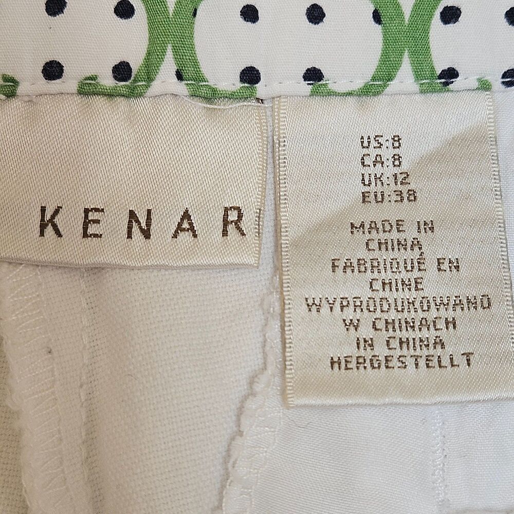 Kenar White Shorts Women Size 8 Flat Front Medium Rise Vacation Beach Summer - Picture 8 of 9